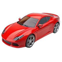 Obraz premium 3d red sports car isolated on transparent background