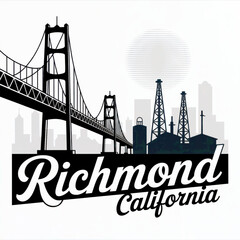Richmond Skyline Silhouette — A Coastal Bay Area City with Maritime Heritage Vector Illustration