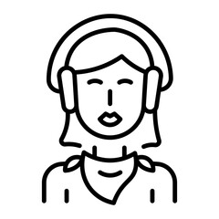An outline style icon showing party girl