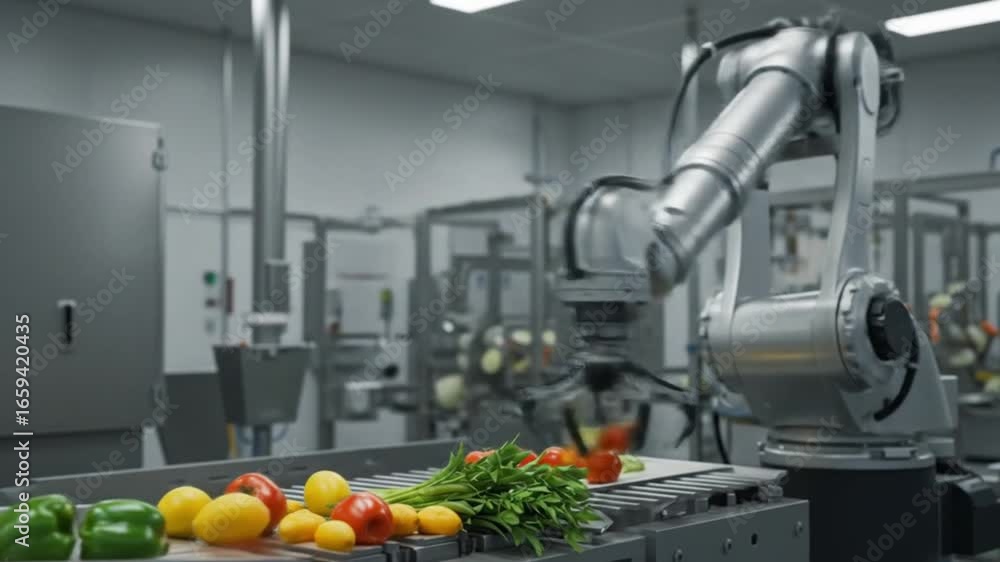 Poster robotic automation in food processing plant: automated vegetable handling and sorting system