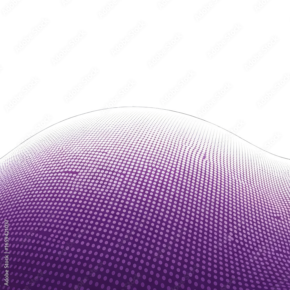 Poster wavy purple texture with white dots on transparent background design element