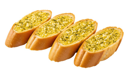 Isolated Garlic Bread Slices
