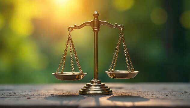 Balanced Scale Equilibrium, Harmony, and Stability in Life.  A symbolic image representing justice, equality, mindfulness, and solutions, perfect for concepts of accuracy and balance.