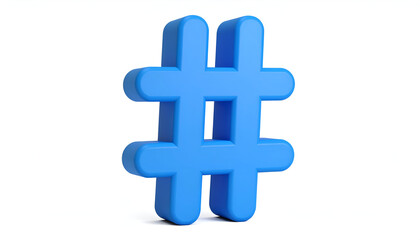 Obraz premium 3D Blue Hashtag Symbol.