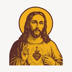 Sacred heart Jesus illustration art