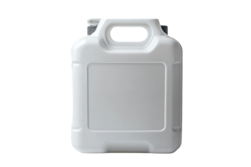 White disposable jerry can isolated on transparent background