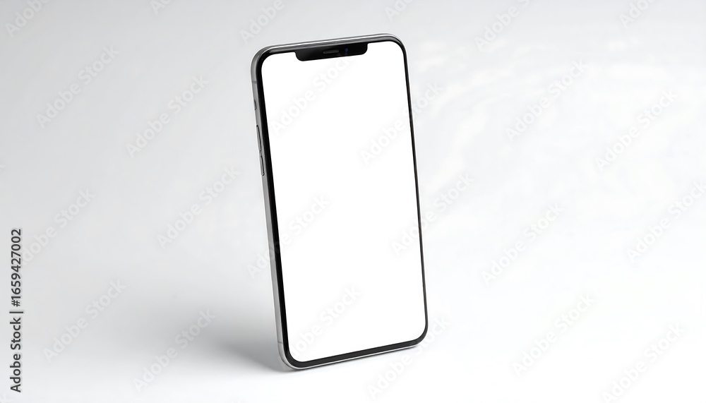 Poster sleek modern smartphone with blank screen ready for app mockups and responsive design presentations