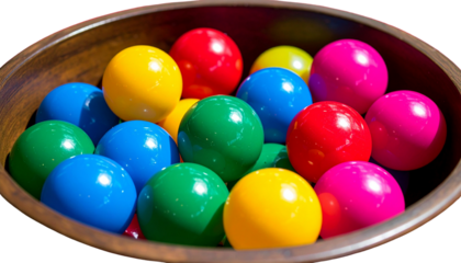 ten Colorful Shiny Balls Arrangement, Game, Design isolated on solid white background