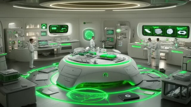 Envisioning the future of scientific breakthroughs, researchers leverage cutting-edge, advanced technology within a next-generation laboratory, accelerating innovative discoveries and progress.
