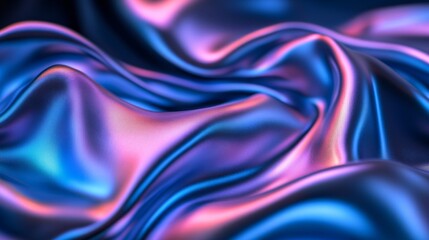 Abstract Colorful Wavy Fabric with Iridescent Shimmering Effect