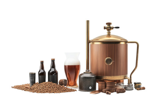 Starter brewing kit isolated on transparent background - Powered by Adobe