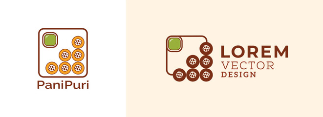 Pani Puri Logo Vector &ndash; Indian Street Food Snack Design