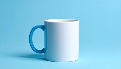 Fototapeta premium white cup on blue background