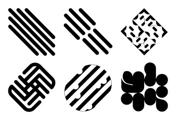 Abstract Geometric Shapes and Patterns in Black and White