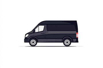 Minimalist vector illustration of a commercial van perfect for delivery services
