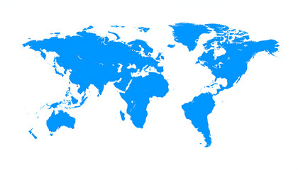 Obraz premium Blue World Map with Global View.
