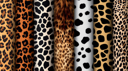 Animal Print Textures of Tiger, Zebra and Leopard Skins for Fashion and Textile Design background,generative ai