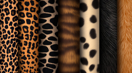 Animal Print Textures of Tiger, Zebra and Leopard Skins for Fashion and Textile Design background,generative ai