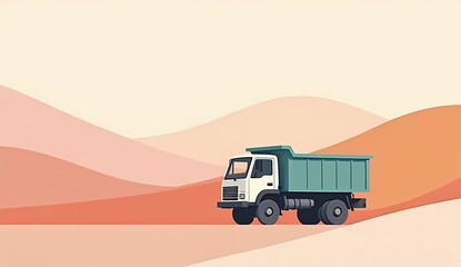 Fototapeta premium truck vector illustration with pastel flat background