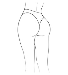 female body in black and white lingerie