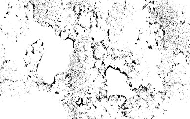 Abstract black grunge texture on a white background, with scattered speckles, rough cracks, and distressed patterns. Weathered stone, worn concrete, or aged ink splatters, and textured aesthetic