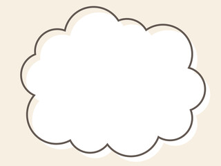 シンプル　雲　ふきだし　セット