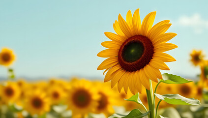 Sunflower Sketch hand-painted line art Vintage decorative bouquet illustration