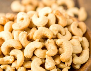 Close-up of roasted cashews
