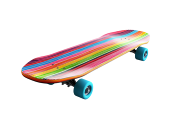Youth Colorful Skateboard Isolated on Transparent Background