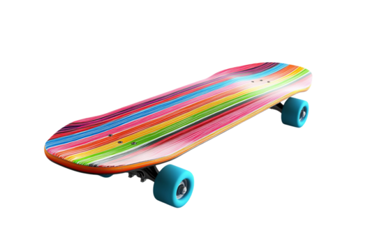 Youth Colorful Skateboard Isolated on Transparent Background