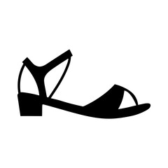 Strappy sandal shoe silhouette vector illustration isolated on clean white background