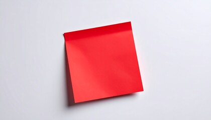 Single red sticky note on a white background