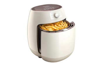 Sleek Air Fryer with Digital Touchscreen Isolated on Transparent Background