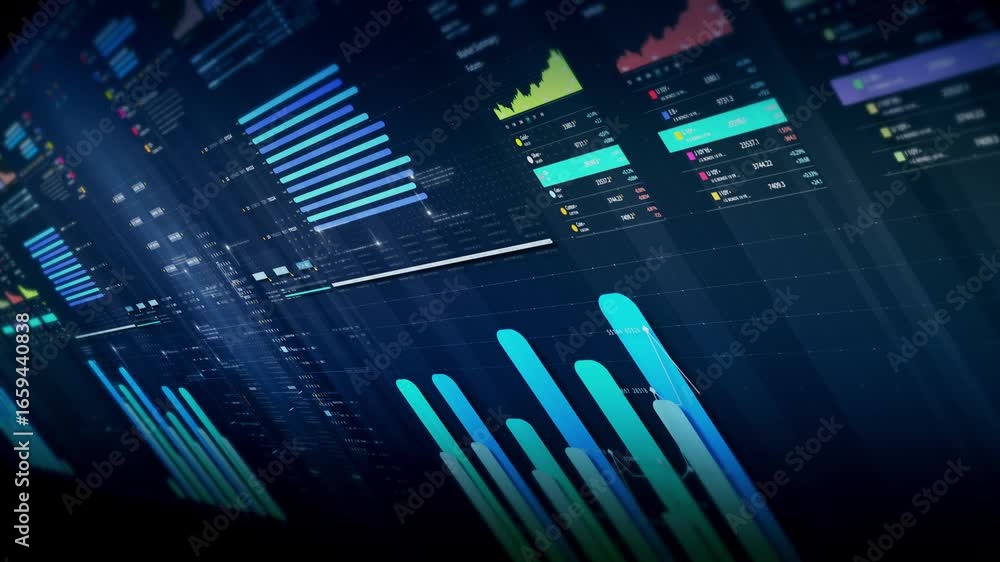 Aufkleber dynamic data visuals for business info graphics, animated charts, and data-driven insights for a bus