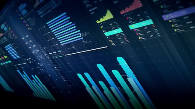 Dynamic data visuals for business info graphics, animated charts, and data-driven insights for a business meeting mock-up. Explore the world of trading, stock exchanges, and crypto - Powered by Adobe