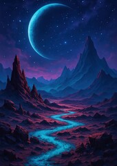 Fototapeta premium Mystical landscape with vibrant colors.