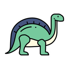 Cute Dinosaur Vector Icons Collection Illustration