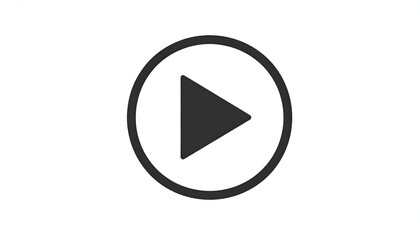 Play button icon with white background.