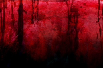 grunge red background, mystery dark black, flowing blood texture, horror fantasy halloween decoration backdrop, 3D paint 