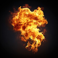 Fiery explosion against dark backdrop