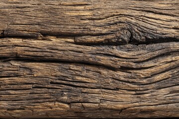 Close-up of weathered, dark brown wood grain