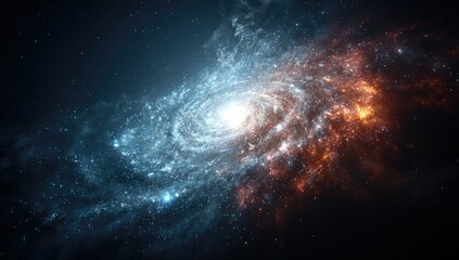 Fototapeta premium Cosmic spiral galaxy, dual colors