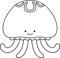 vector illustration of a cute jellyfish