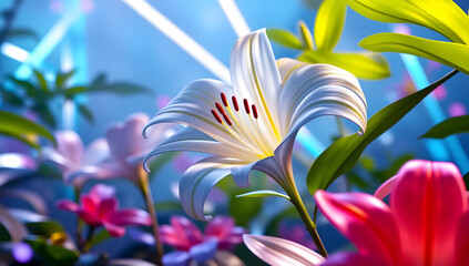 Colorful flower graphic poster PPT background, abstract flower computer wallpaper background