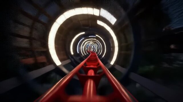 Roller Coaster Tunnel: Thrill Ride Perspective