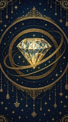 Fototapeta premium Celestial diamond cosmic elegance