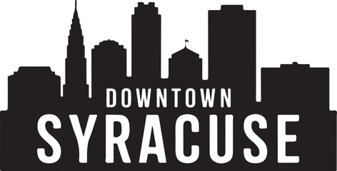 Fototapeta premium Syracuse Skyline Silhouette | Black Vector Cityscape on White Background