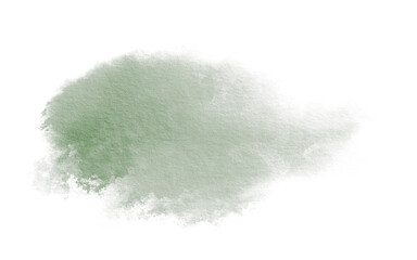 Abstract watercolor green color spot symbolizing grass on transparent background in liquid technique for postcards, websites, invitations, flyers, packaging products, patterns, any composition