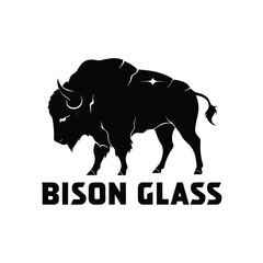 Fototapeta premium Buffalo silhouette logo style vector illustration