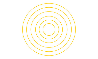 Yellow concentric circle pattern outline abstract design for backgrounds, posters, overlays, and minimal geometric decoration